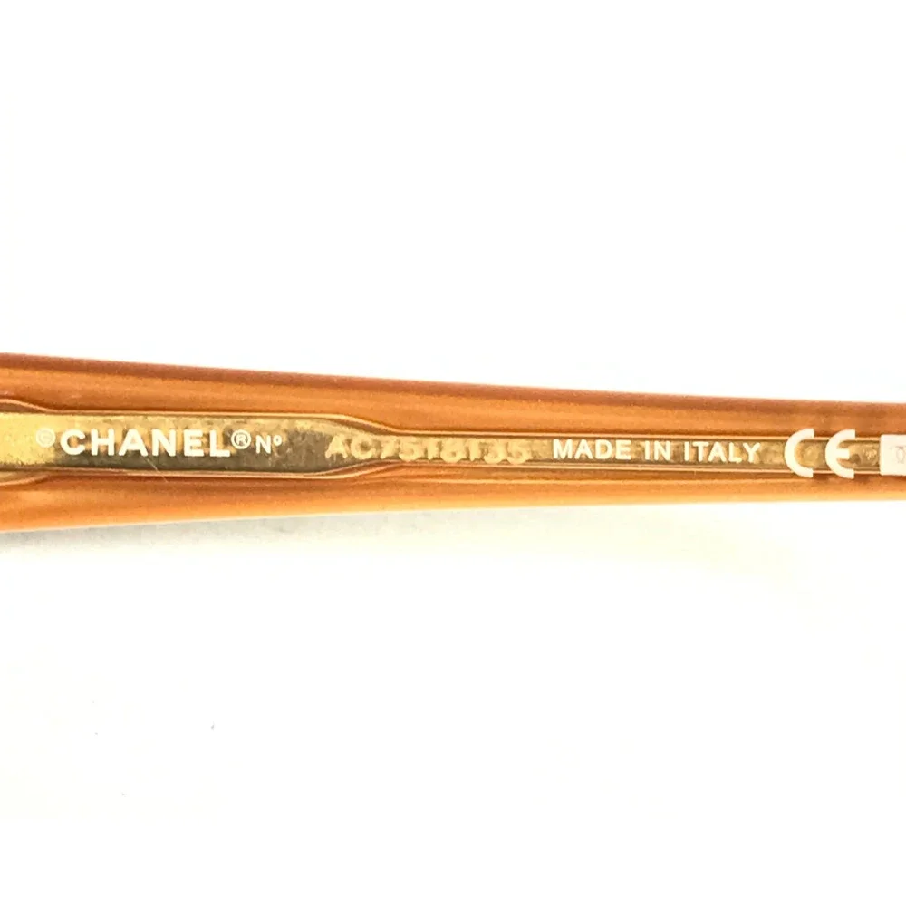 Chanel Eyeglasses Frames 2105 c.341 Black Orange Gold Wire Rim 51-17-130